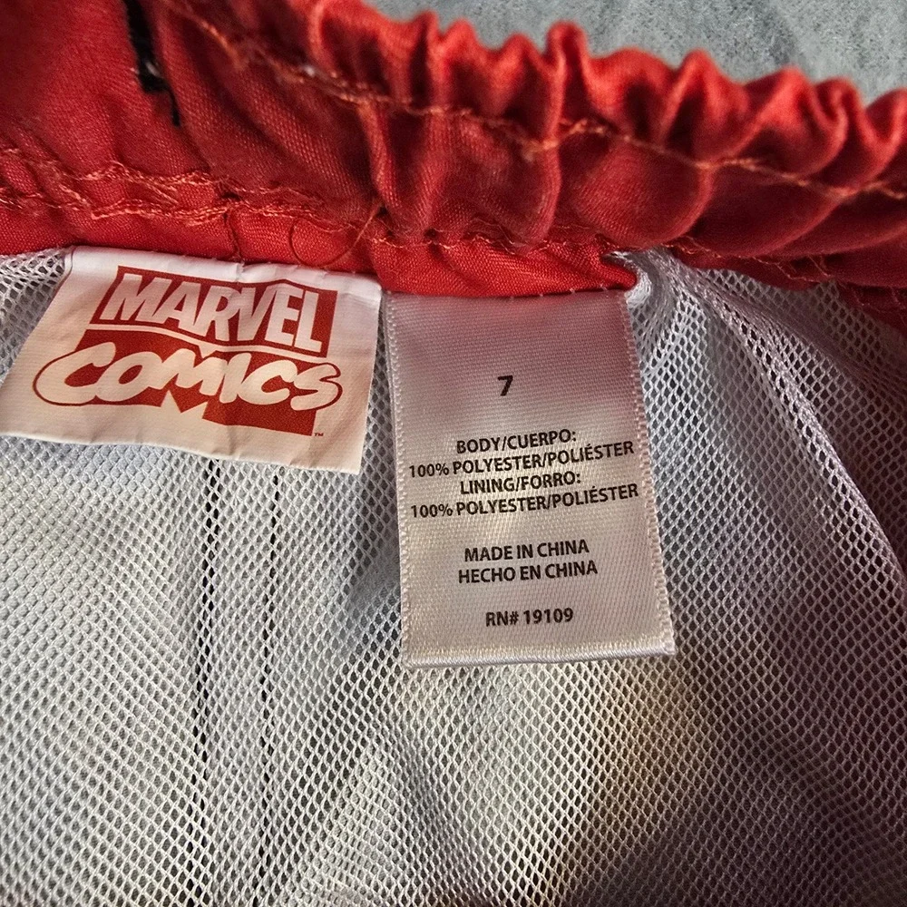 Marvel Spider-Man Boys Swim Trunks Size 7 Black Red‎ Mesh Lined Board Shorts